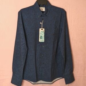 &Collar x Fell Recycled Plastic Blue Mountain Alpine Long Sleeve Shirt Medium